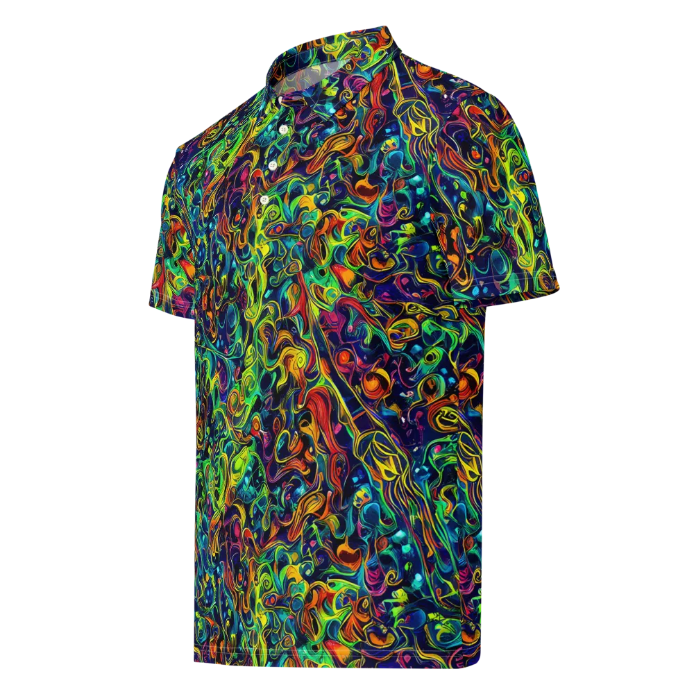 Liquid Kaleidoscope on Men's Slim Fit Polo Shirt — Left Front