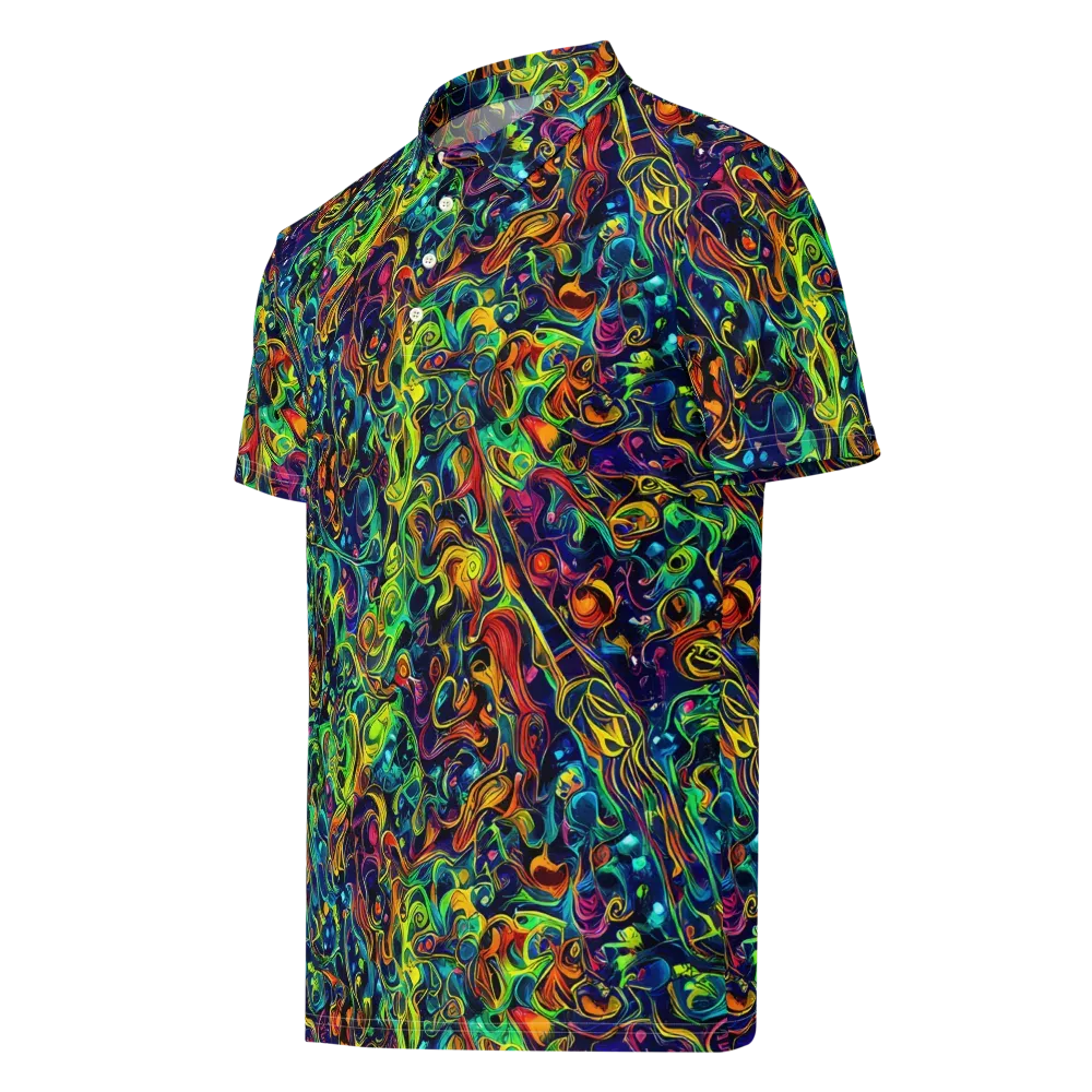 Liquid Kaleidoscope on Men's Slim Fit Polo Shirt — Left Front