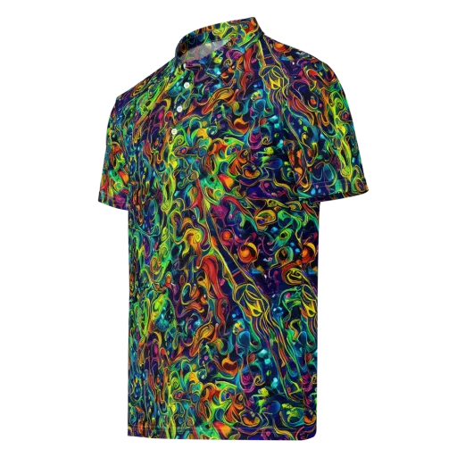 Liquid Kaleidoscope on a Men's Slim Fit Polo Shirt