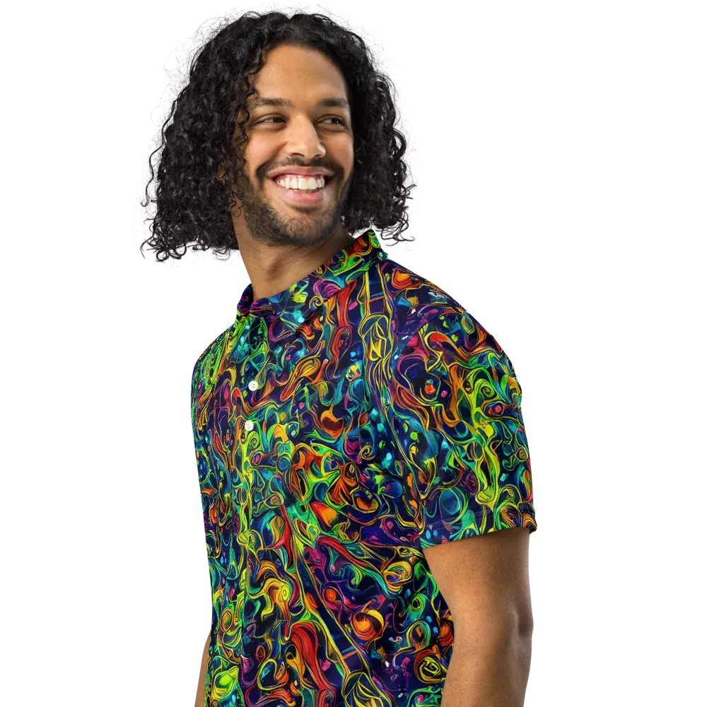 Liquid Kaleidoscope on Men's Slim Fit Polo Shirt — Left Front