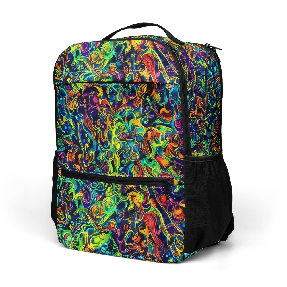 Liquid Kaleidoscope on Utility Backpack — Left Front