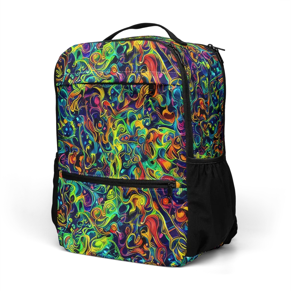Liquid Kaleidoscope on Utility Backpack — Left Front