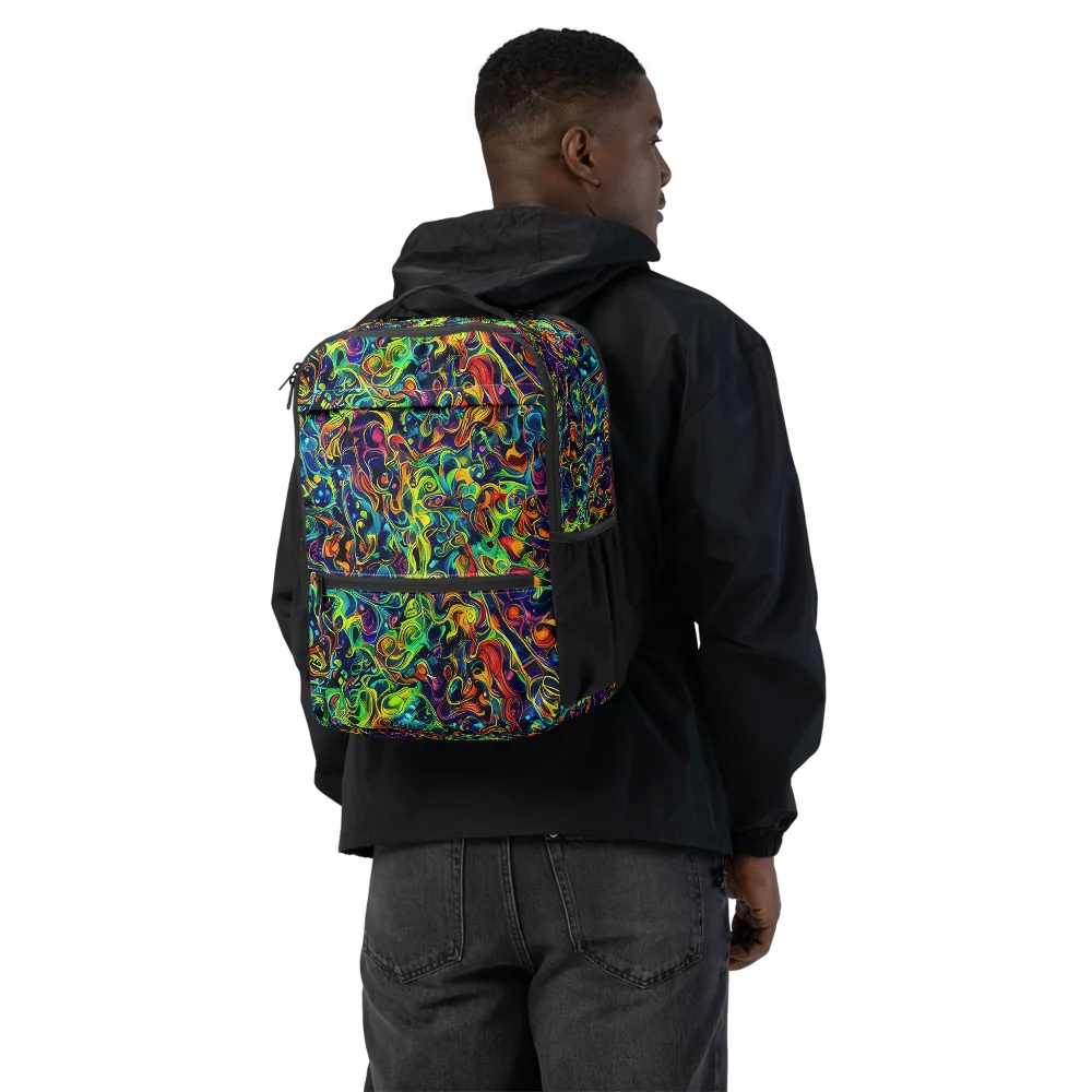 Liquid Kaleidoscope on Utility Backpack — Back