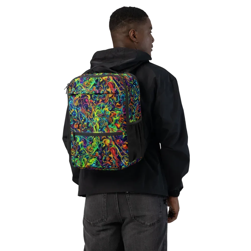 Liquid Kaleidoscope on Utility Backpack — Back