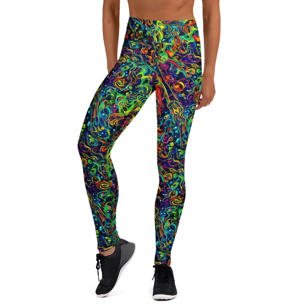 Liquid Kaleidoscope on Yoga Leggings — Front