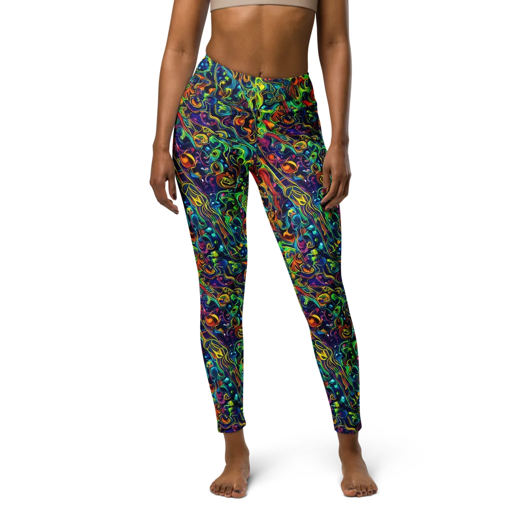 Liquid Kaleidoscope on Yoga Leggings — Front