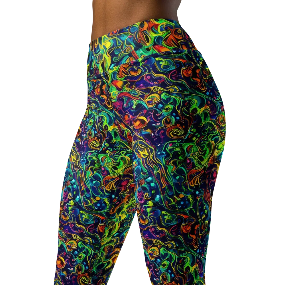 Liquid Kaleidoscope on Yoga Leggings — Left Front