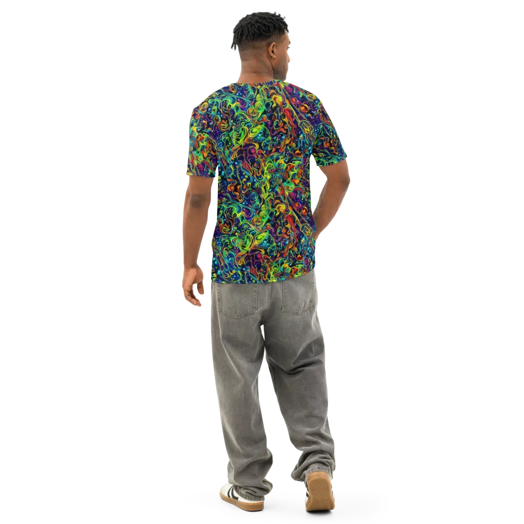 Liquid Kaleidoscope on Men's Cotton Crew Neck T-Shirt — Back