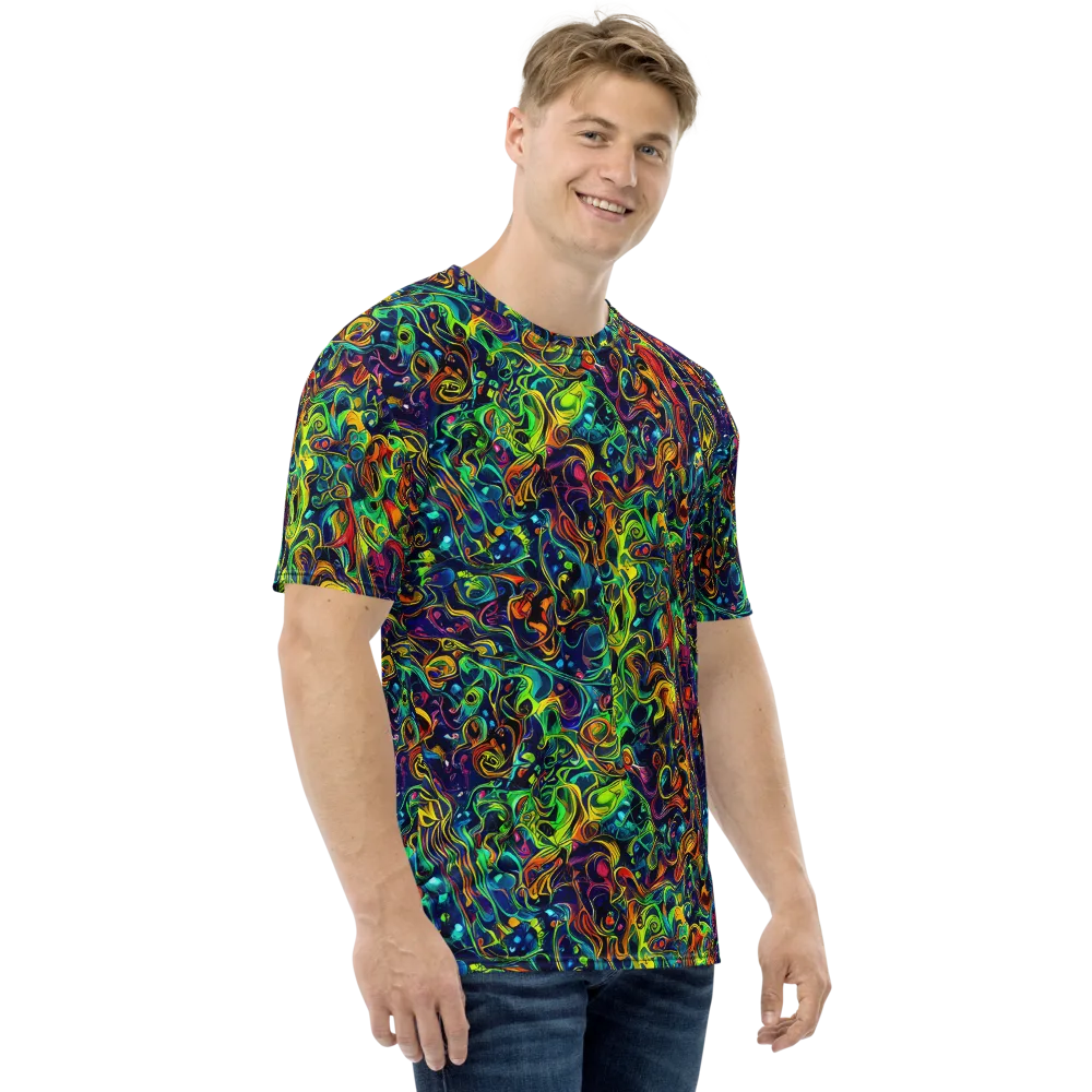 Liquid Kaleidoscope on Men's Crew Neck T-Shirt — Right