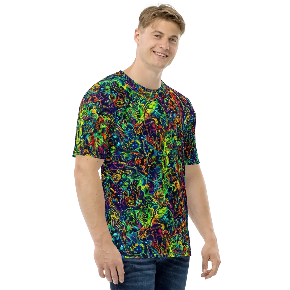 Liquid Kaleidoscope on Men's Crew Neck T-Shirt — Right