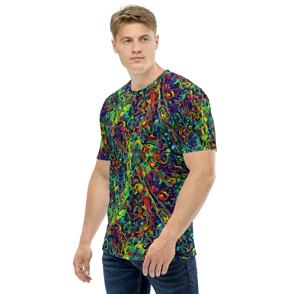Liquid Kaleidoscope on Men's Crew Neck T-Shirt — Left