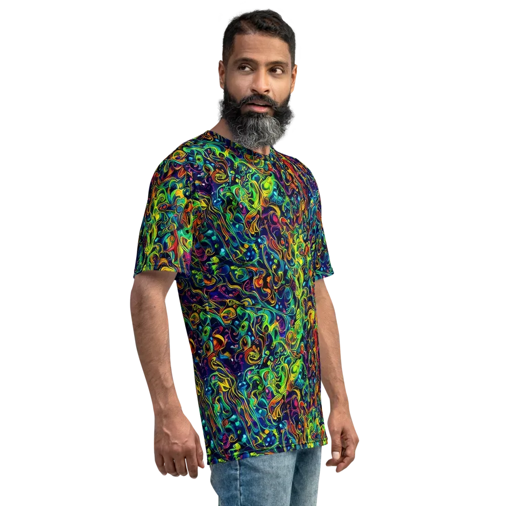 Liquid Kaleidoscope on Men's Crew Neck T-Shirt — Right