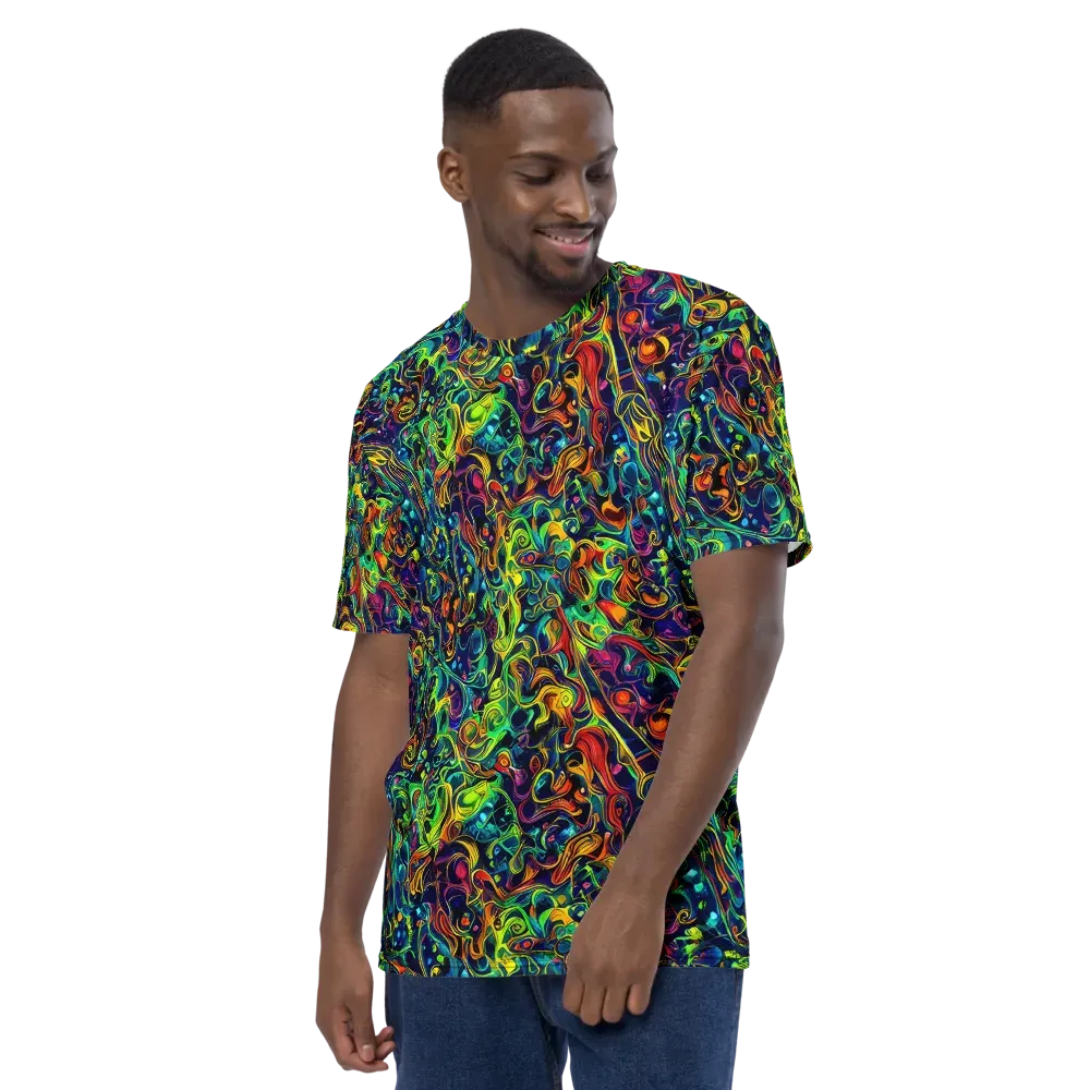 Liquid Kaleidoscope on Men's Crew Neck T-Shirt — Left