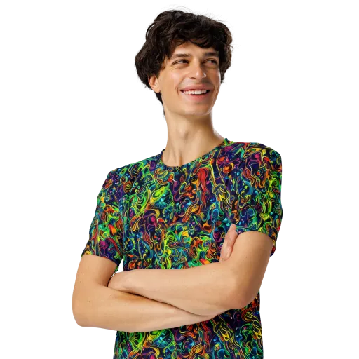 Liquid Kaleidoscope on a Men's Crew Neck T-Shirt