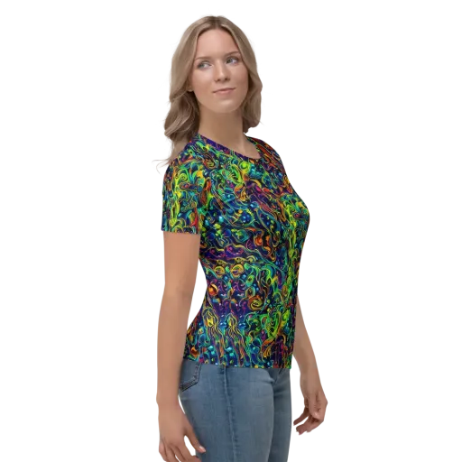 Liquid Kaleidoscope on a Women's Crew Neck T-Shirt