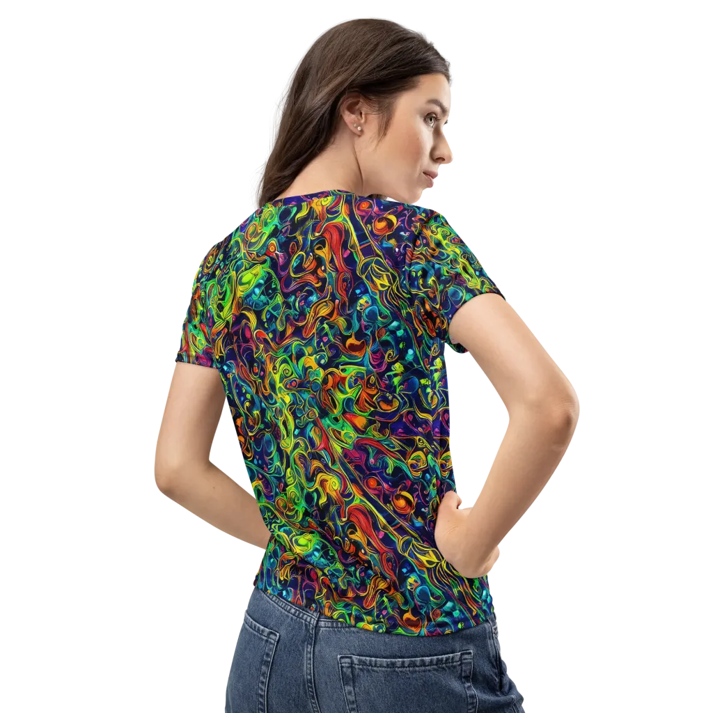 Liquid Kaleidoscope on Women's Crew Neck T-Shirt — Back