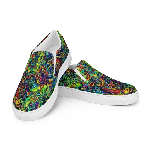 Liquid Kaleidoscope on a Men's Slip-On Canvas Shoes