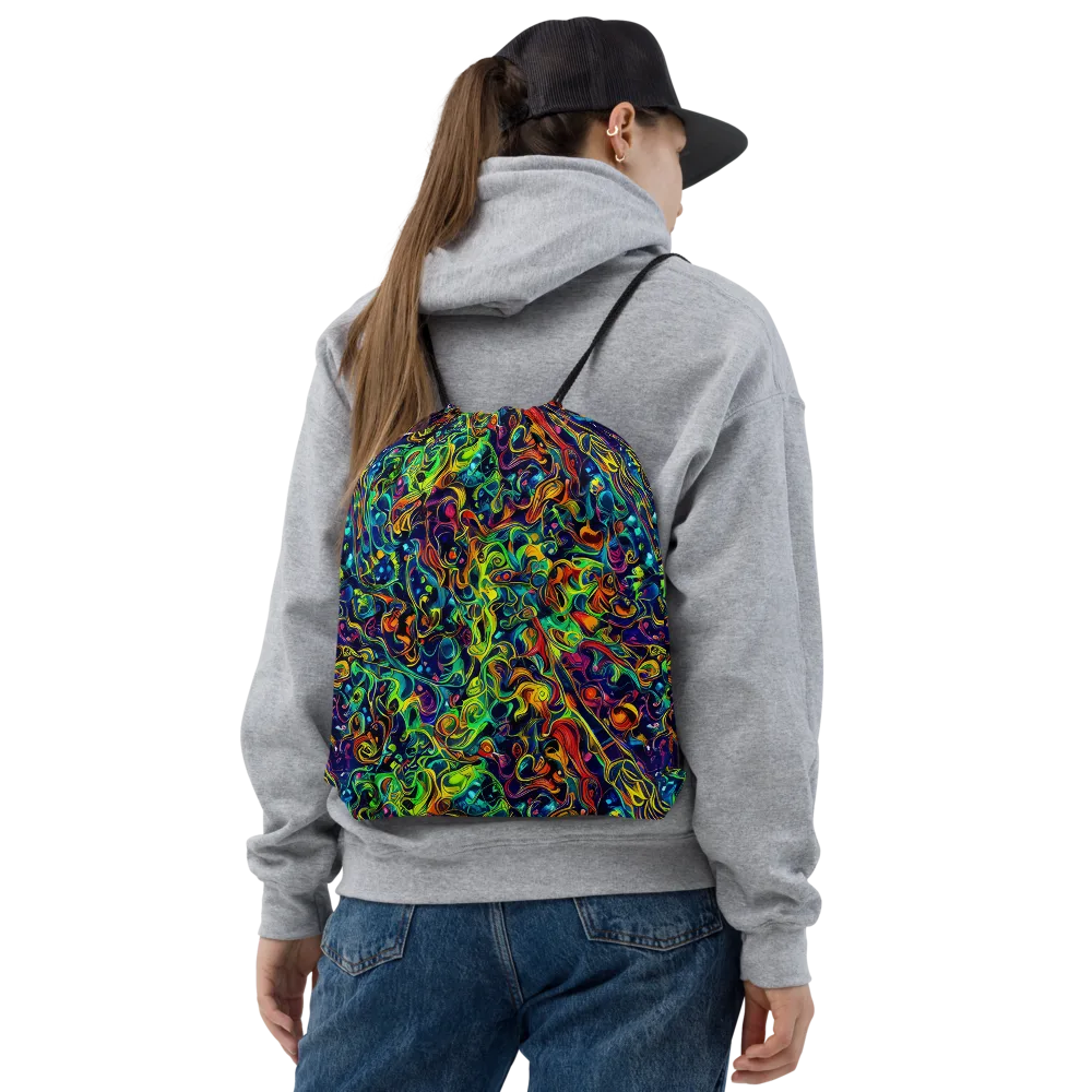 Liquid Kaleidoscope on Drawstring Bag — Front
