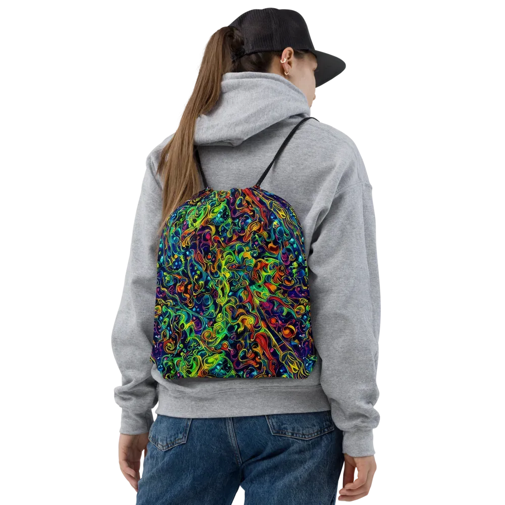 Liquid Kaleidoscope on Drawstring Bag — Front