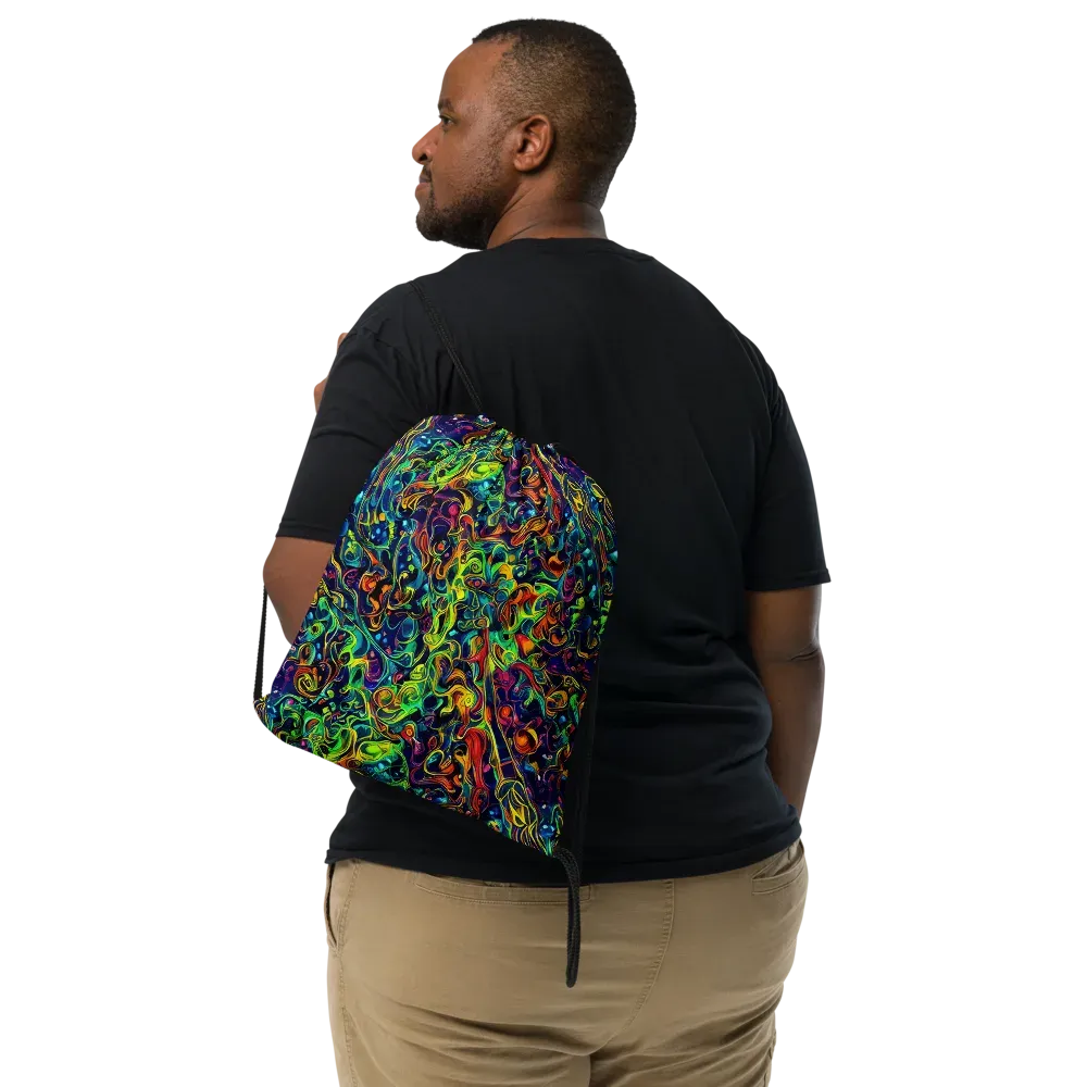 Liquid Kaleidoscope on Drawstring Bag — Front