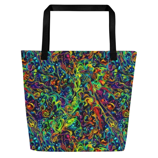 Liquid Kaleidoscope on a Large Tote Bag W/ Pocket
