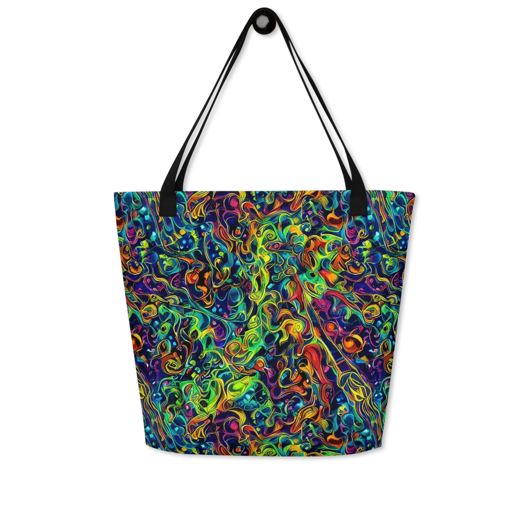 Liquid Kaleidoscope on Large Tote Bag W/ Pocket — Front