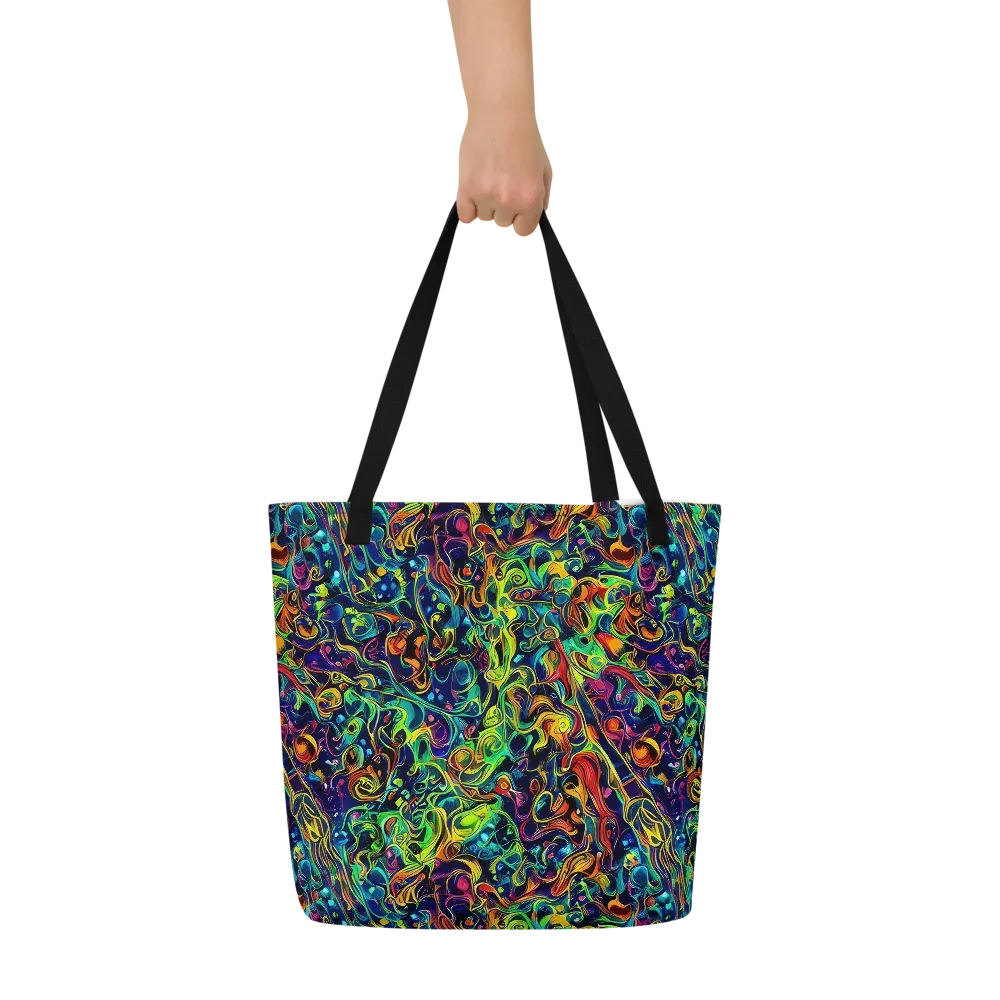 Liquid Kaleidoscope on Large Tote Bag W/ Pocket — Front