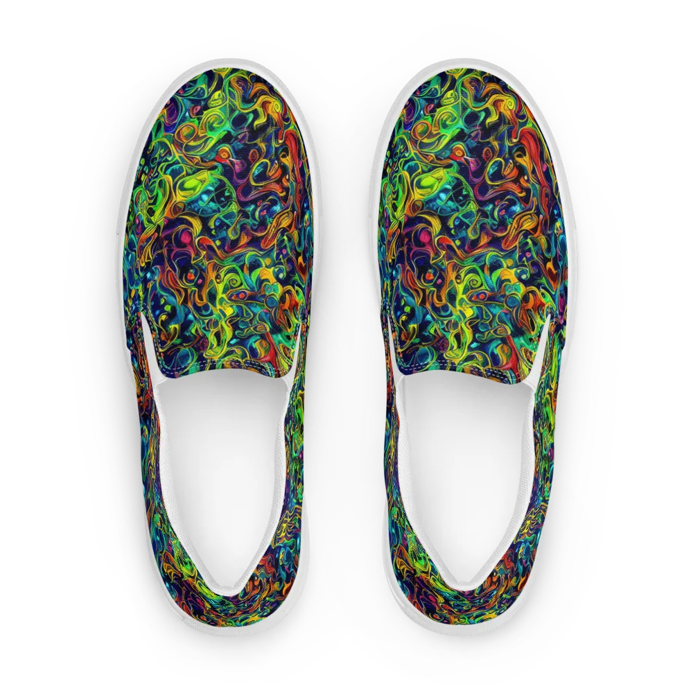 Liquid Kaleidoscope on Women's Slip-On Canvas Shoes — Front