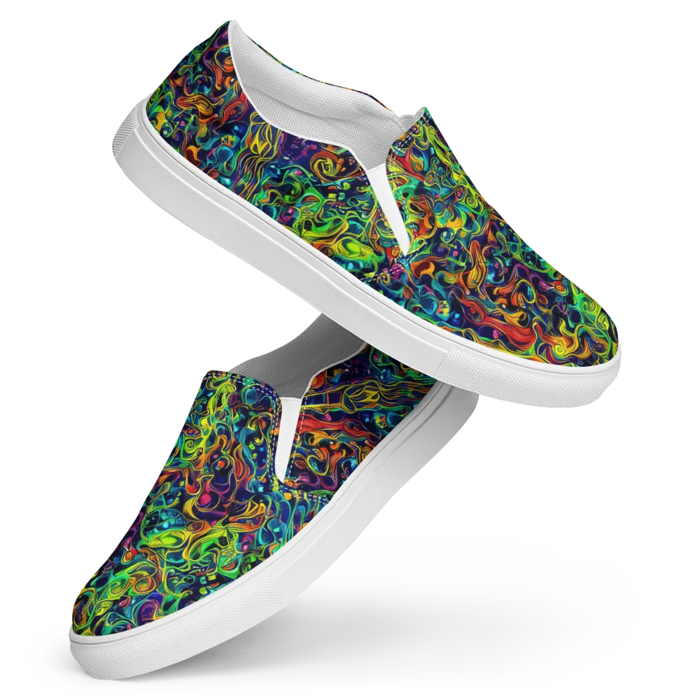 Liquid Kaleidoscope on Women's Slip-On Canvas Shoes — Front