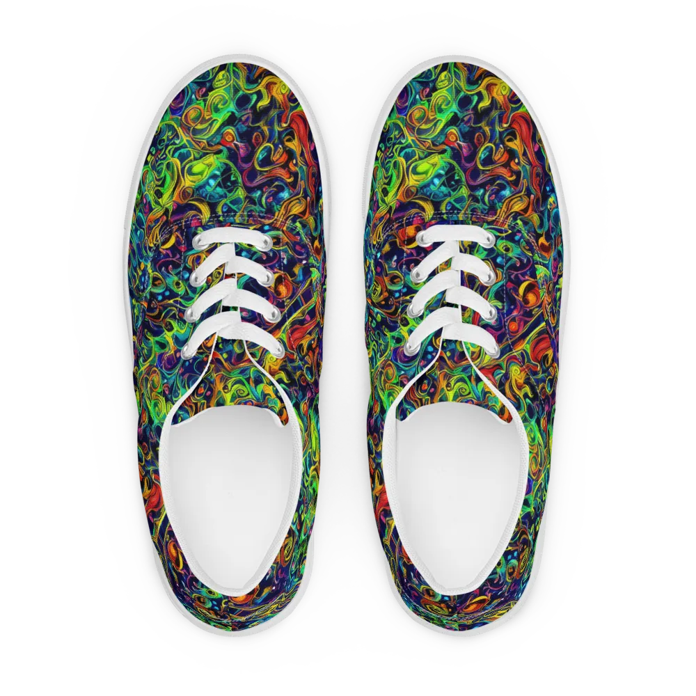 Liquid Kaleidoscope on Men's Lace-Up Canvas Shoes — Front