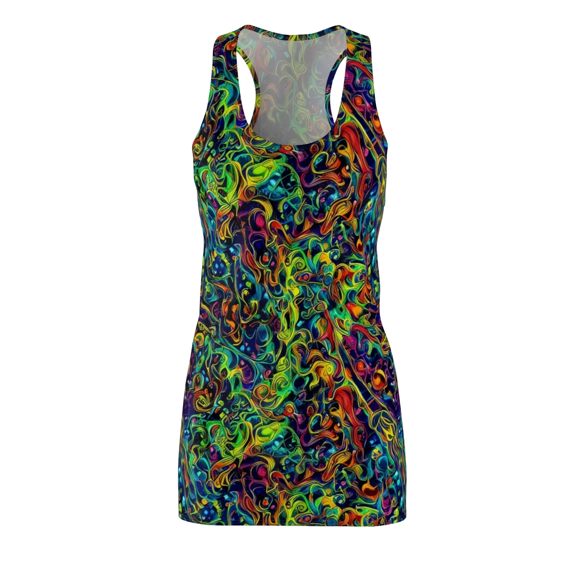 Liquid Kaleidoscope on Racerback Dress — Front