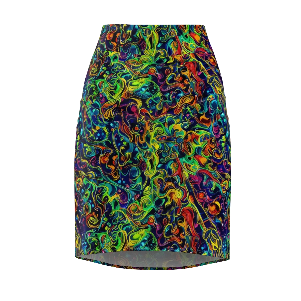 Liquid Kaleidoscope on Pencil Skirt — Front