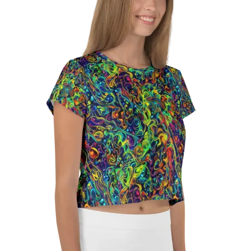 Liquid Kaleidoscope on a Crop Tee