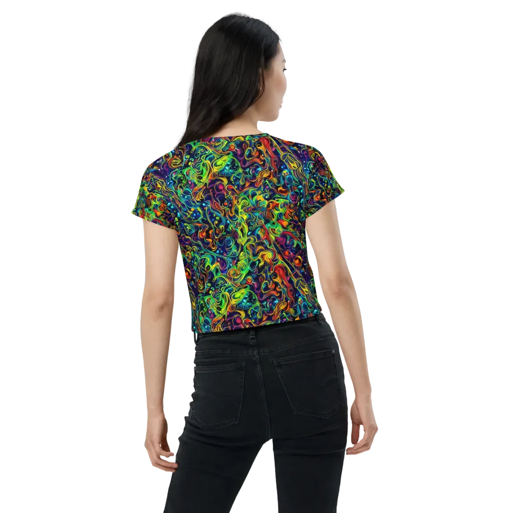 Liquid Kaleidoscope on Crop Tee — Back