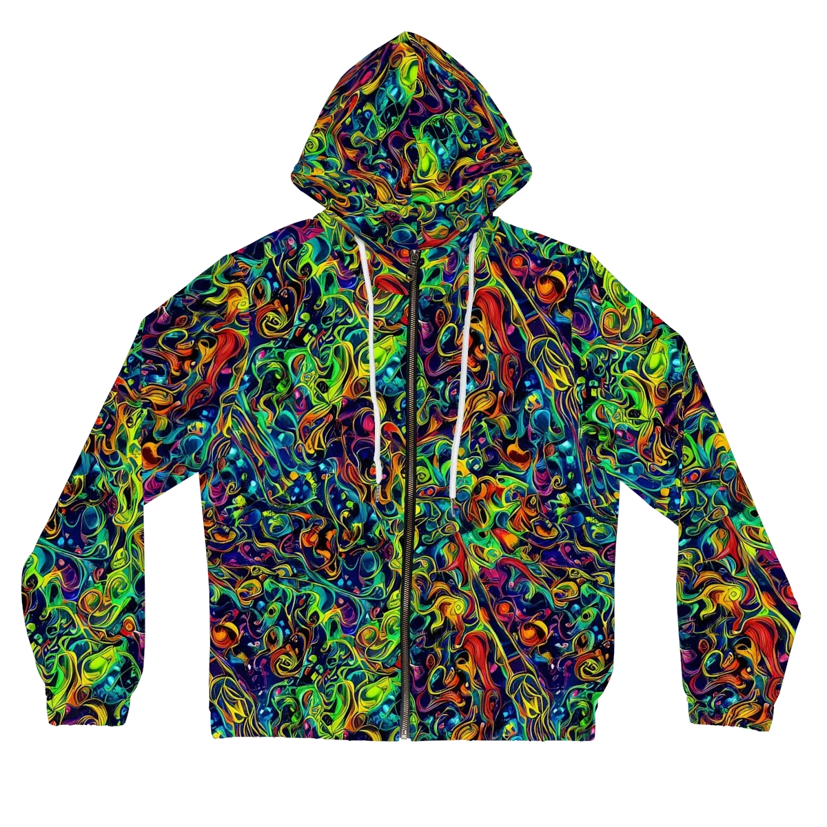 Liquid Kaleidoscope on Women's Full-Zip Hoodie — Front