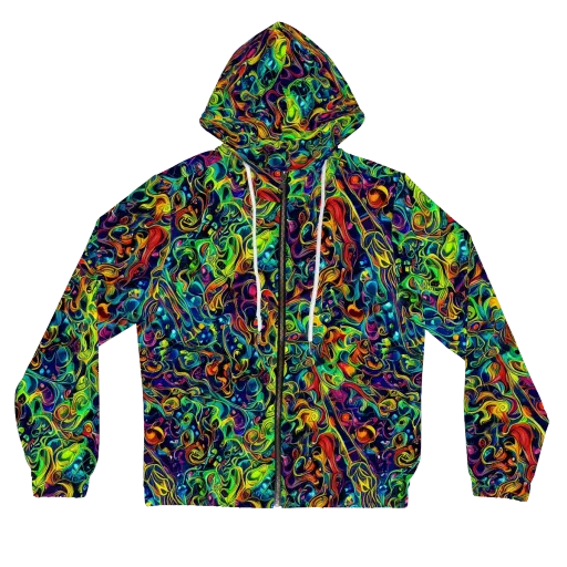 Liquid Kaleidoscope on a Women's Full-Zip Hoodie