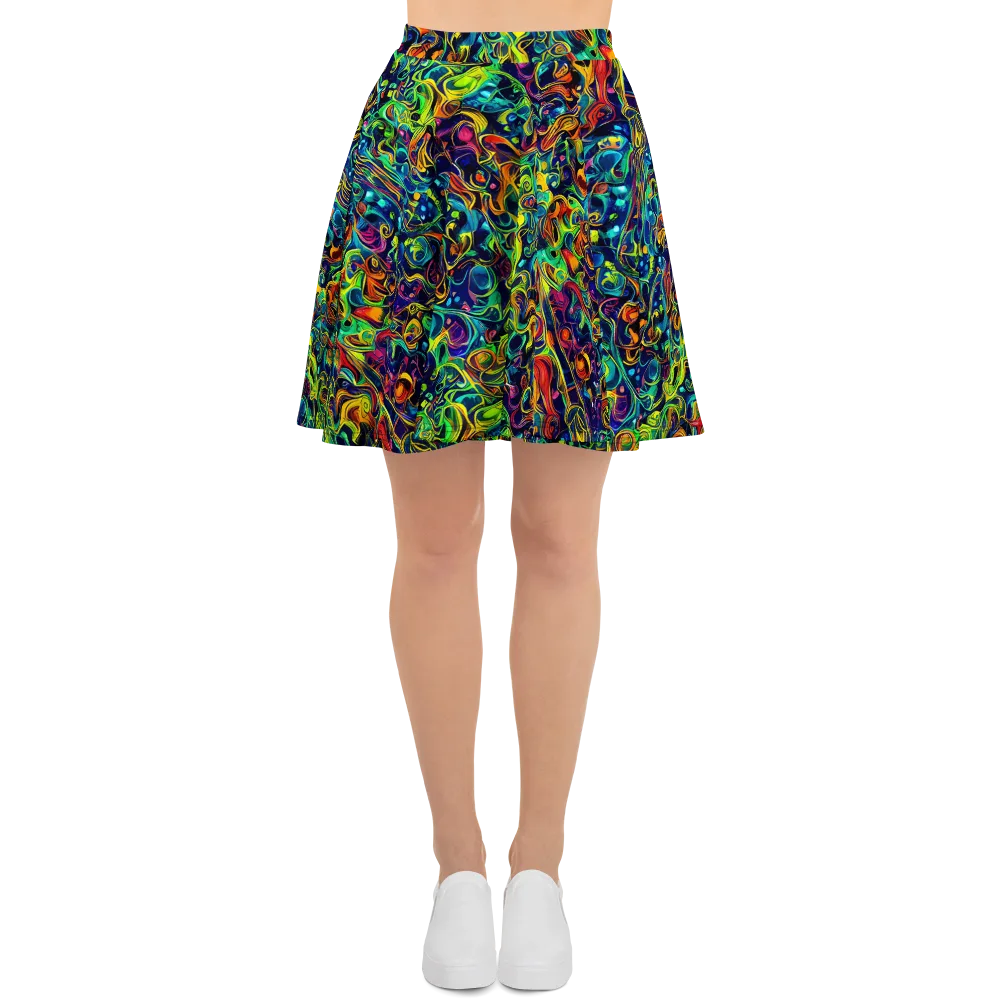 Liquid Kaleidoscope on Skater Skirt — Front