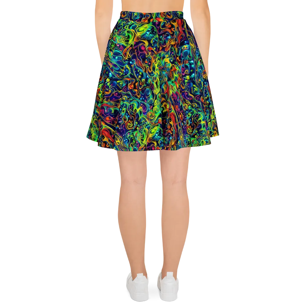Liquid Kaleidoscope on Skater Skirt — Back