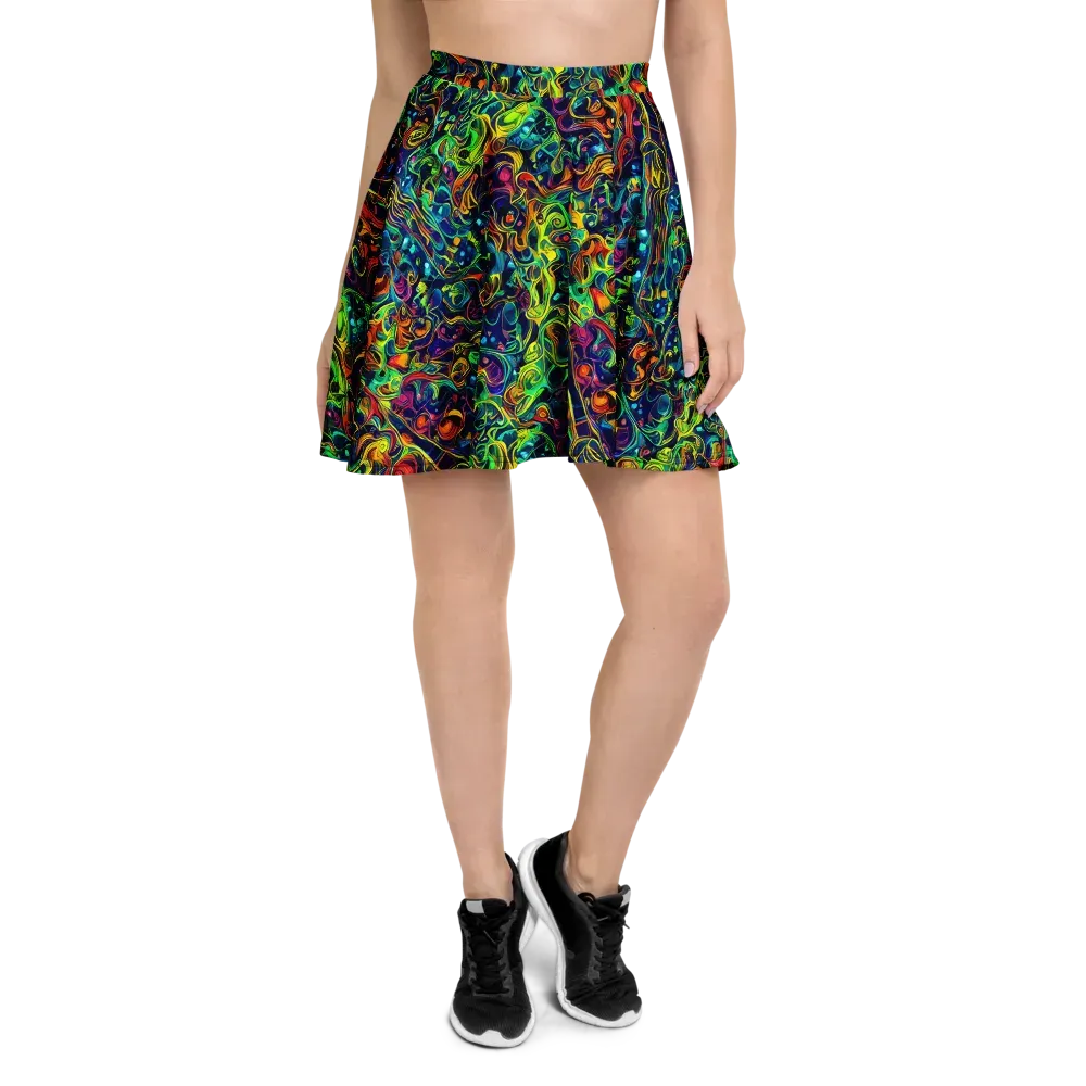 Liquid Kaleidoscope on Skater Skirt — Front