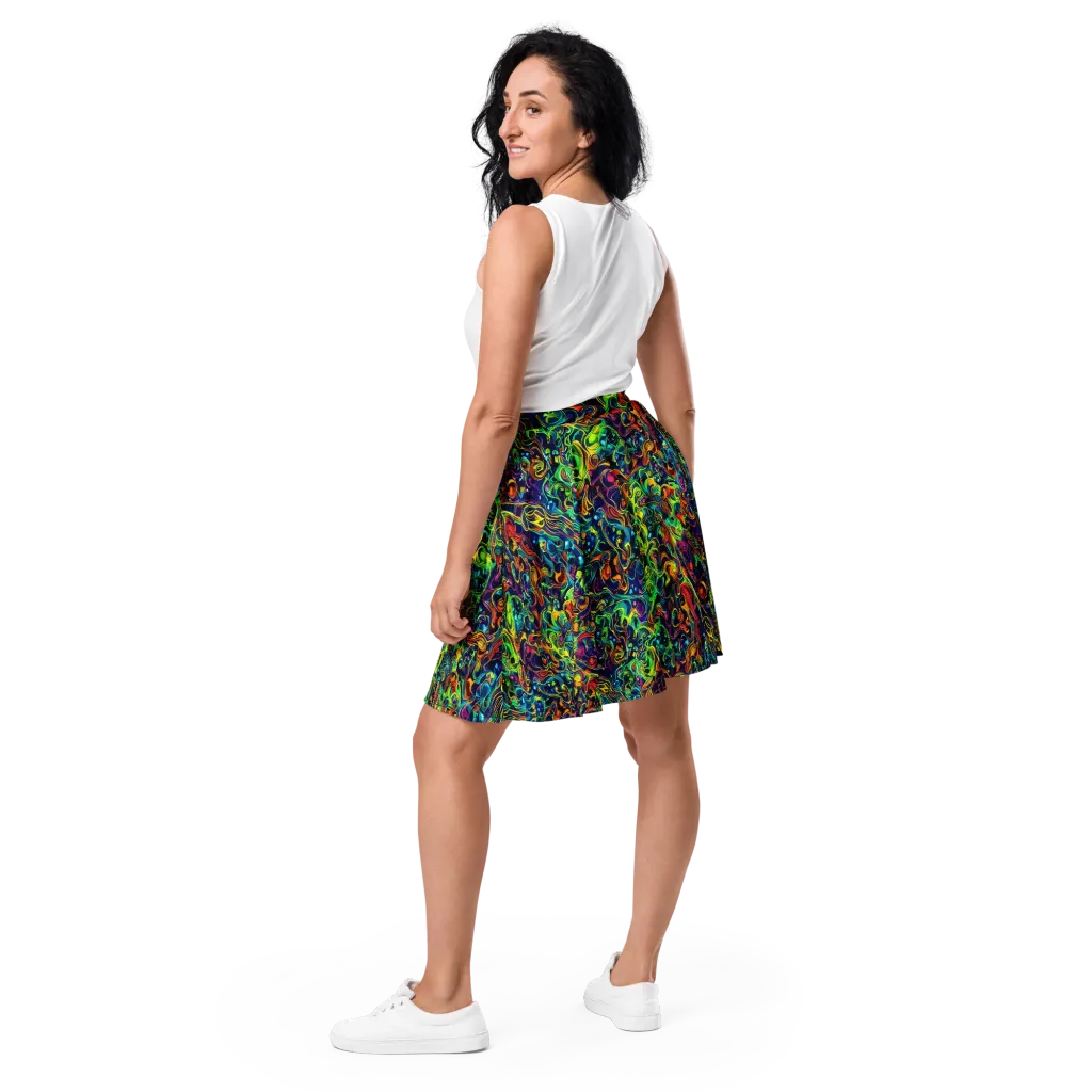 Liquid Kaleidoscope on Skater Skirt — Back
