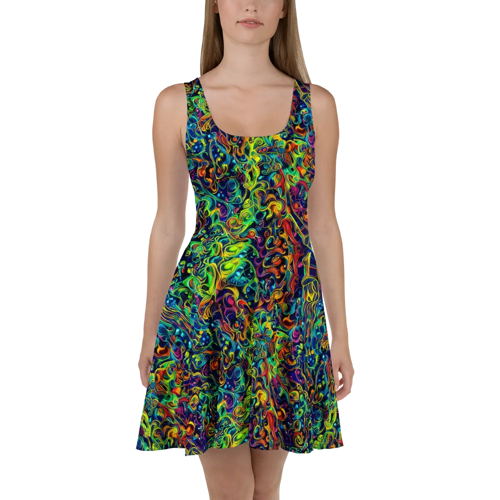 Liquid Kaleidoscope on Skater Dress — Front