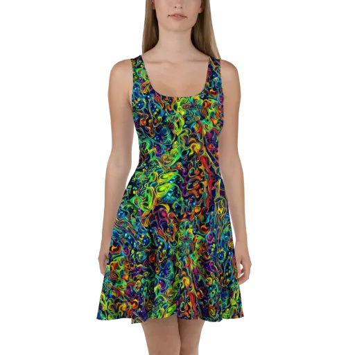 Liquid Kaleidoscope on a Skater Dress