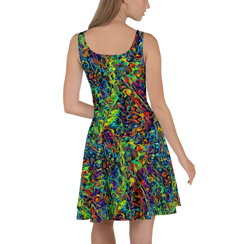 Liquid Kaleidoscope on Skater Dress — Back