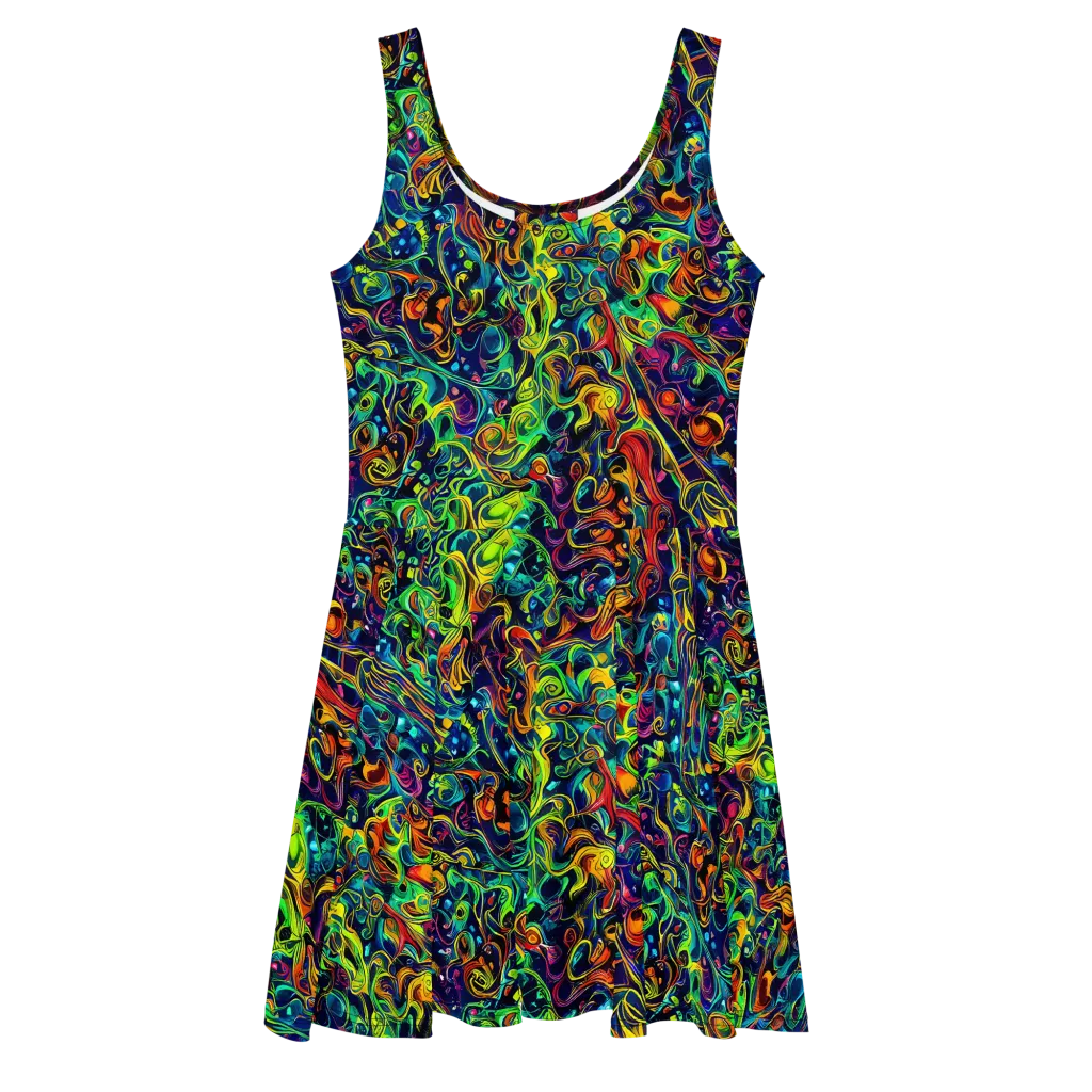 Liquid Kaleidoscope on Skater Dress — Front
