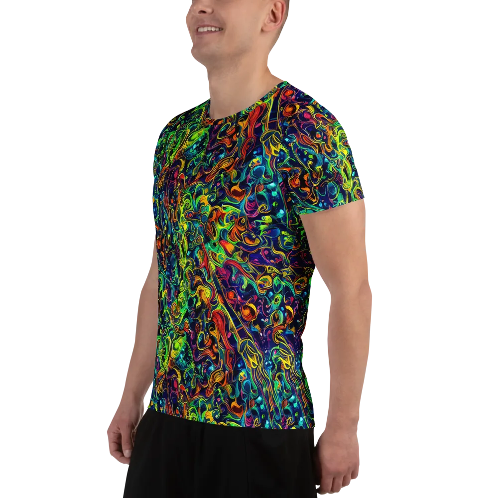Liquid Kaleidoscope on Men's Athletic T-Shirt — Left