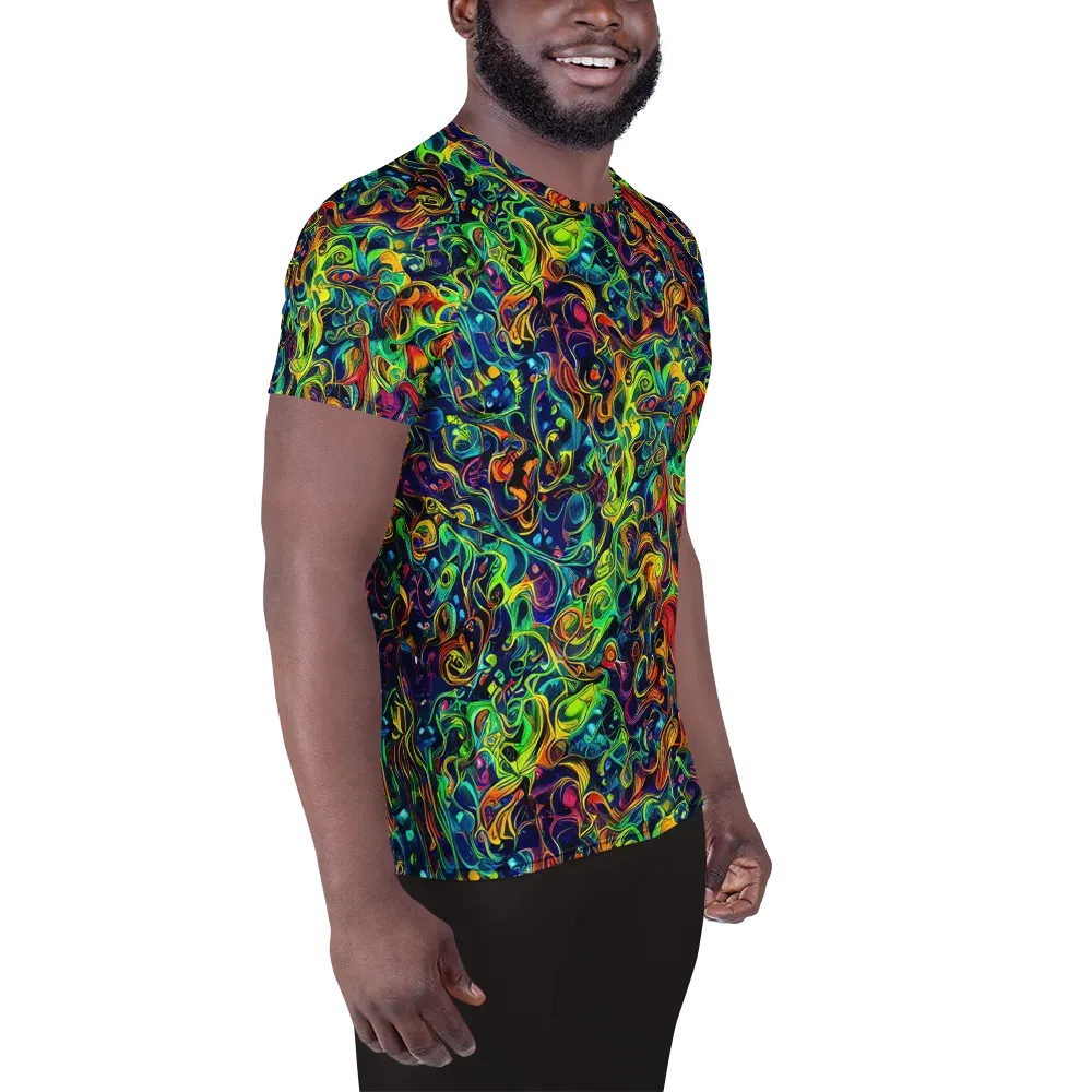 Liquid Kaleidoscope on Men's Athletic T-Shirt — Right