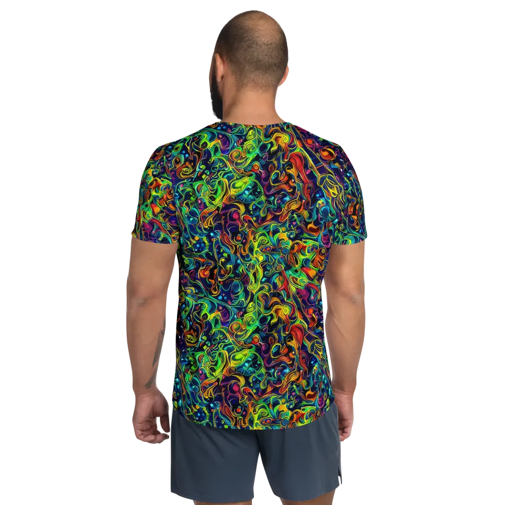 Liquid Kaleidoscope on Men's Athletic T-Shirt — Back