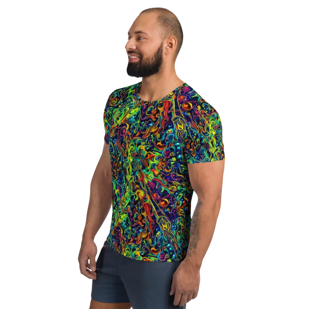 Liquid Kaleidoscope on Men's Athletic T-Shirt — Left