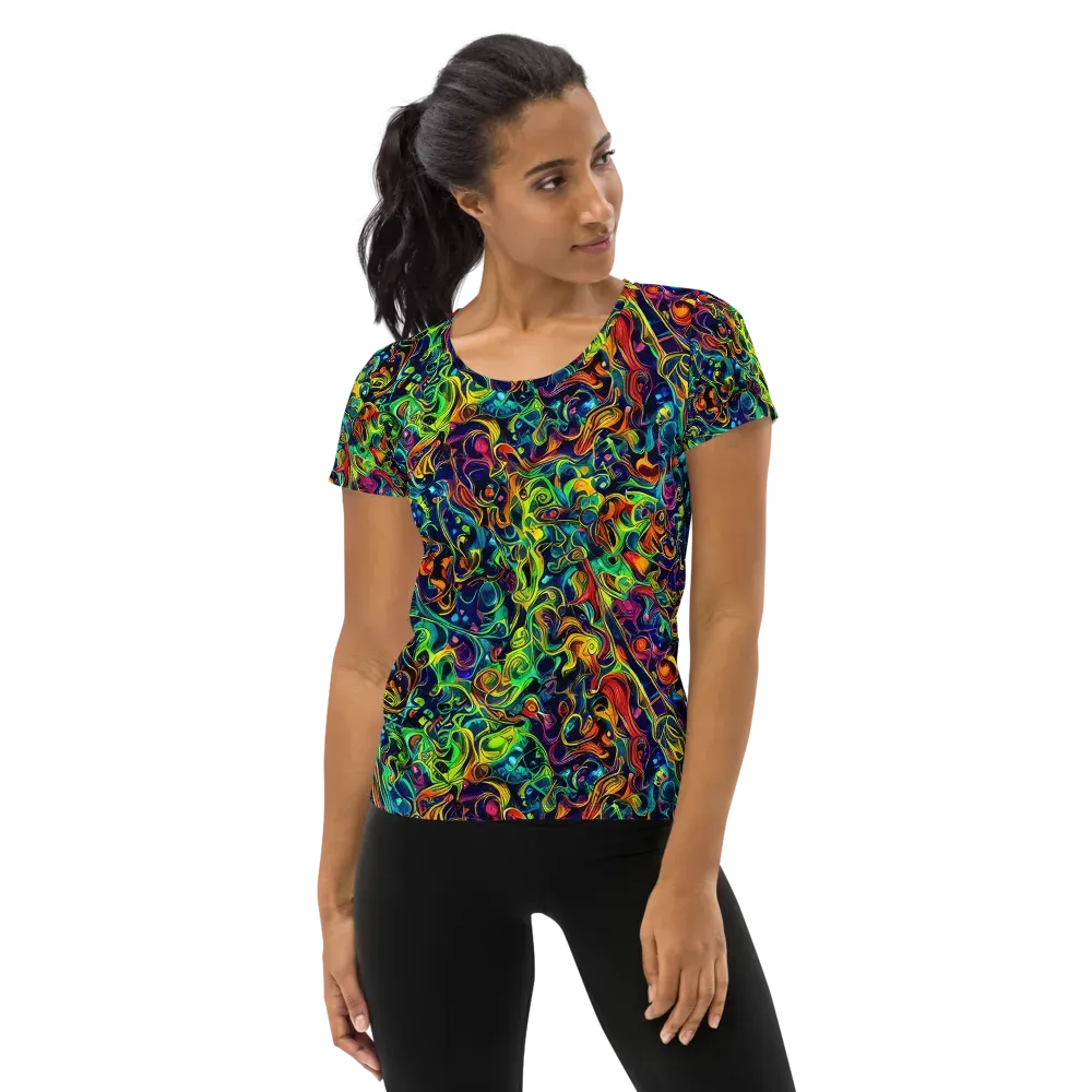 Liquid Kaleidoscope on Women's Athletic T-Shirt — Front