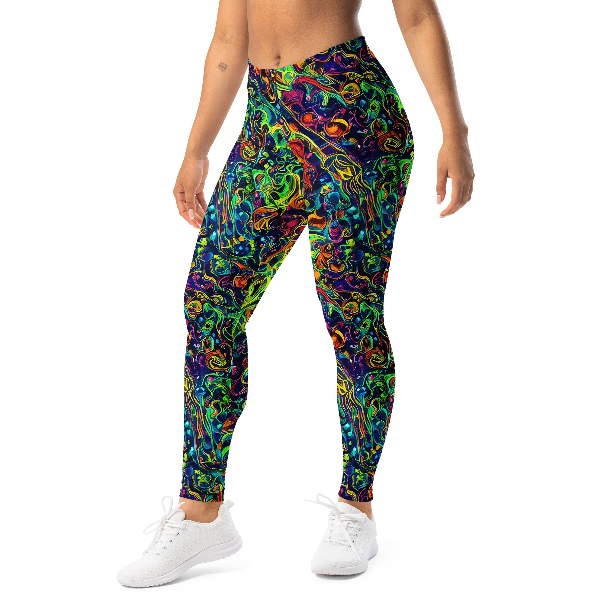 Liquid Kaleidoscope on Leggings — Left Front